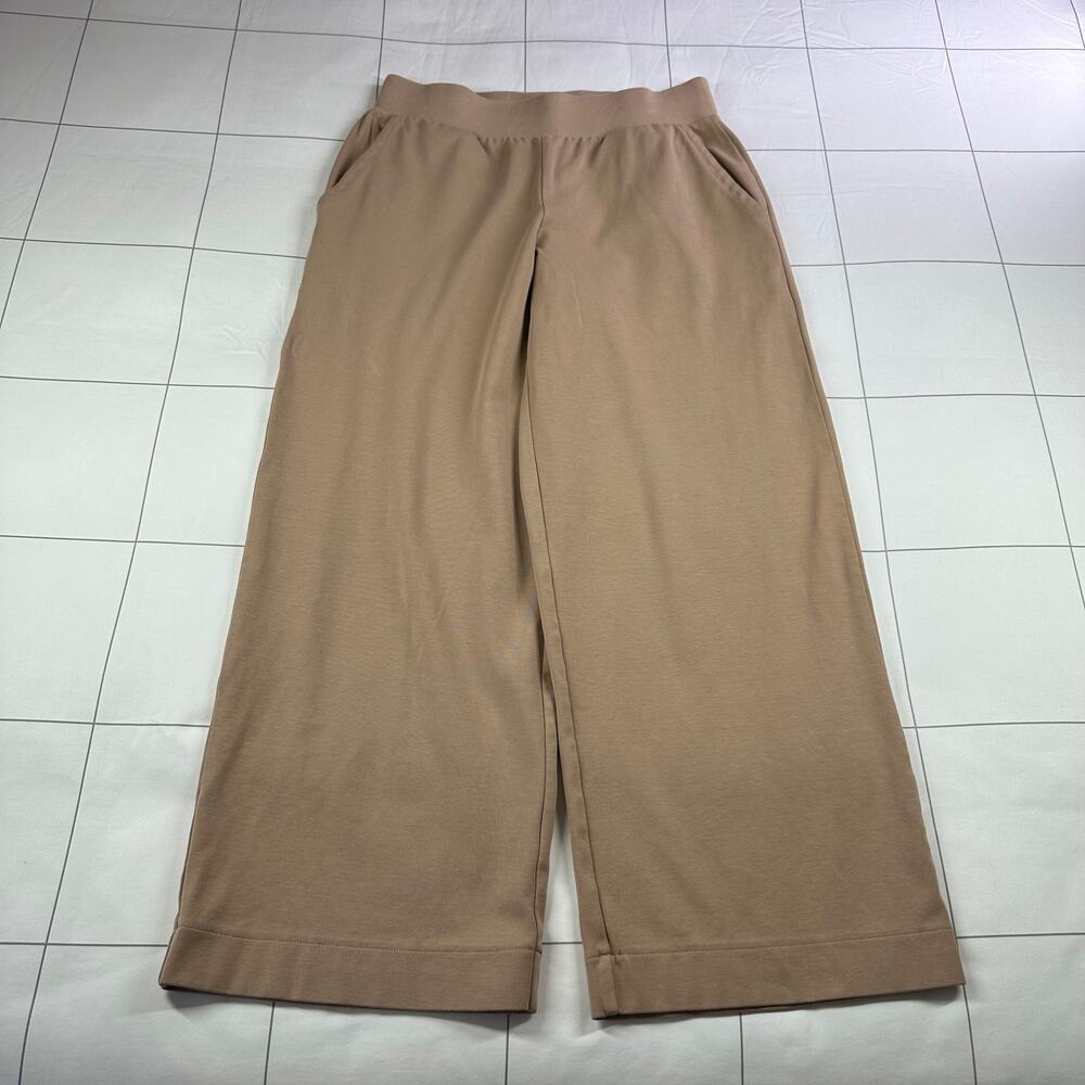 Relaxed Wide-Leg Pull-On Pants in Taupe